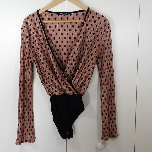 Nasty Gal Tops - Nasty Gal hot polka dot bodysuit  V neck soft 2